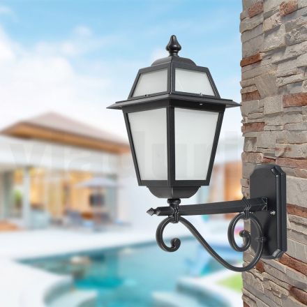 Lampa de exterior din aluminiu antracit si sticla Made in Italy - Elric Viadurini