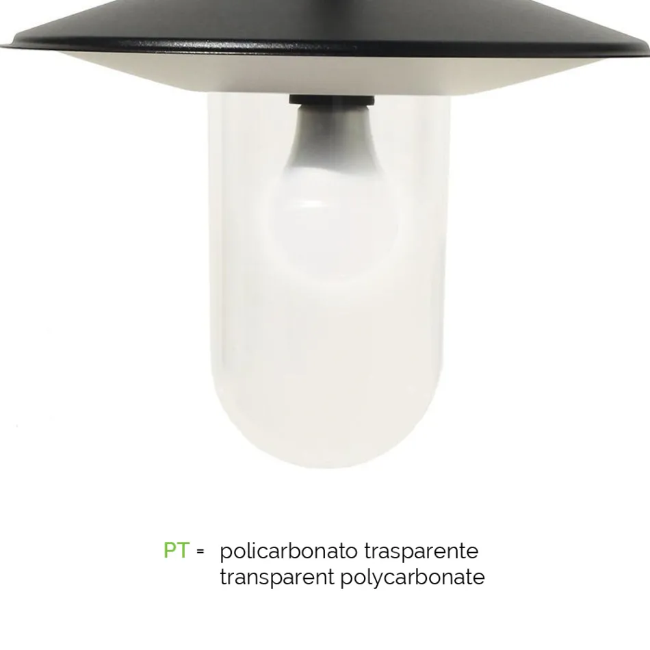 Lampa de exterior din aluminiu gri antracit Fabricata in Italia - Belen Viadurini