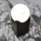 Lampă dreptunghiulară cu sferă albă și bază de marmură Made in Italy - Koshi Viadurini