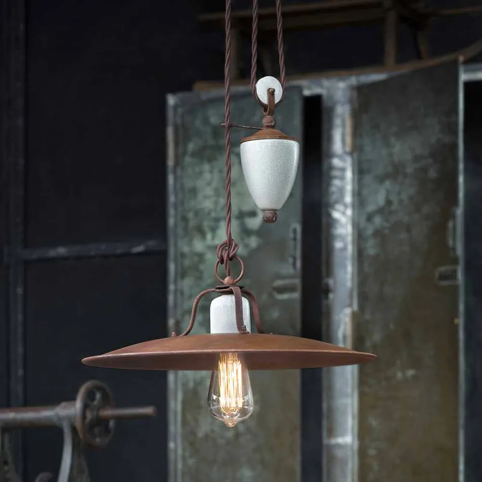 artizanat și în jos din ceramică lampă și metalo Kristen Ferroluce Viadurini