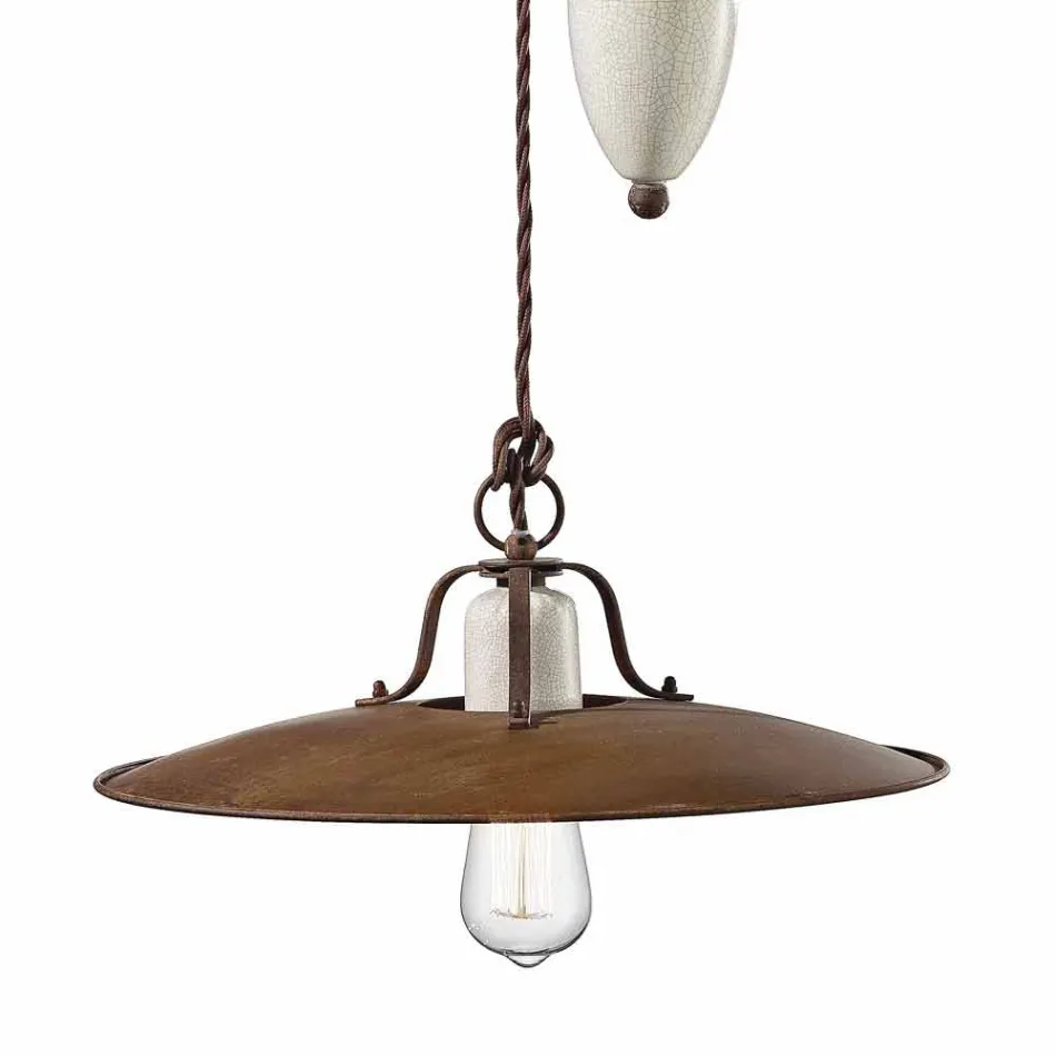 artizanat și în jos din ceramică lampă și metalo Kristen Ferroluce Viadurini