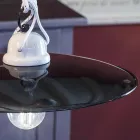 Lampa suspendata cu susuri si coborasuri din ceramica alba si metal negru - putere Viadurini