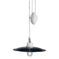 Lampa suspendata cu susuri si coborasuri din ceramica alba si metal negru - putere