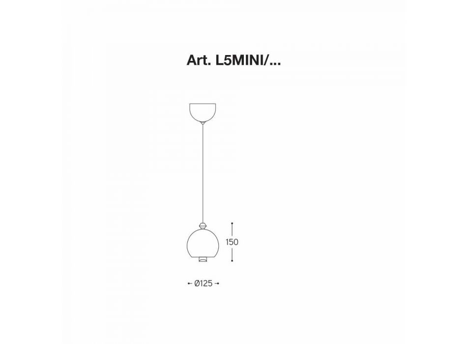 Lampa suspendată modernă din ceramică realizată în Italia - Lustrini L5 Aldo Berrnardi Viadurini
