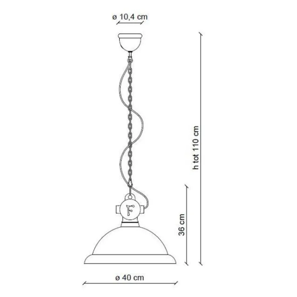 Lampă cu suspendare din ceramică și fier artizanal și industrial - industrial Viadurini