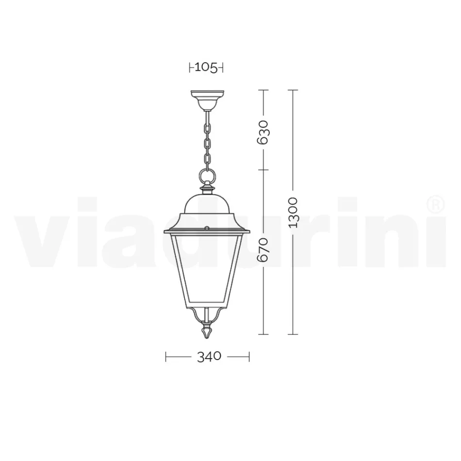 Suspensie de exterior din aluminiu si sticla Made in Italy - Bonaria Viadurini