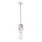 Lampa cu Suspensie Design Industrial din Fier, Sticla si Ceramica - Urban Viadurini