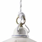 Lampa cu Suspensie din Ceramica Pictata Manual si Fier 3 Marimi - Asti Viadurini