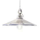 Lampa cu Suspensie din Ceramica Pictata Manual si Fier 3 Marimi - Asti Viadurini