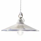 Lampa cu Suspensie din Ceramica Pictata Manual si Fier 3 Marimi - Asti Viadurini