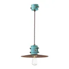 Lampa cu Suspensie din Fier si Ceramica Industriala Handmade - Urban Viadurini