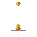 Lampa cu Suspensie din Fier si Ceramica Industriala Handmade - Urban Viadurini