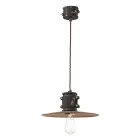 Lampa cu Suspensie din Fier si Ceramica Industriala Handmade - Urban Viadurini