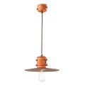 Lampa cu Suspensie din Fier si Ceramica Industriala Handmade - Urban