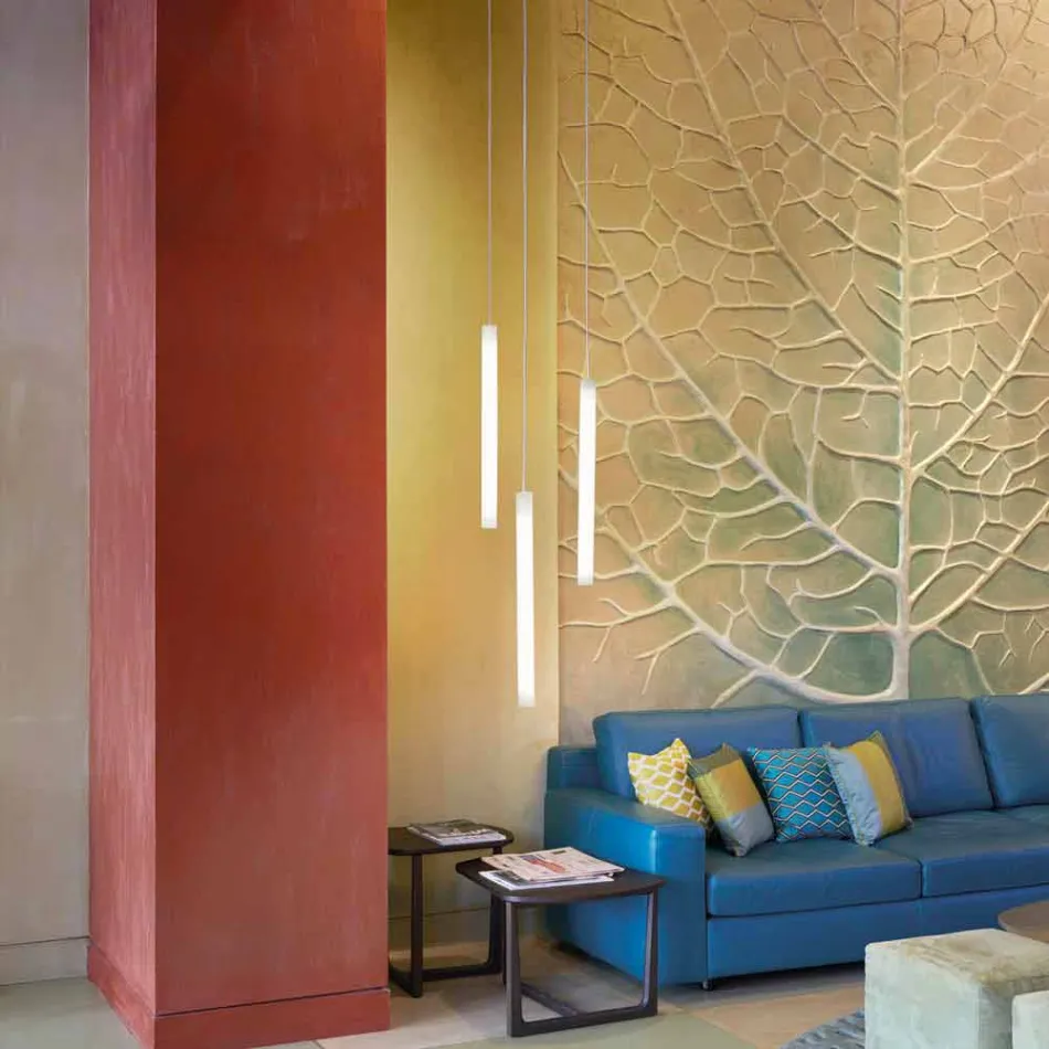 Lampa de suspensie metacrilat Slide Flux Agățat subțire fabricat în Italia Viadurini