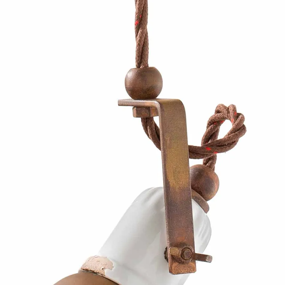 Reglabil ceramic lampă de suspensie și metalo Alayna Ferroluce Viadurini