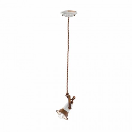 Reglabil ceramic lampă de suspensie și metalo Alayna Ferroluce Viadurini