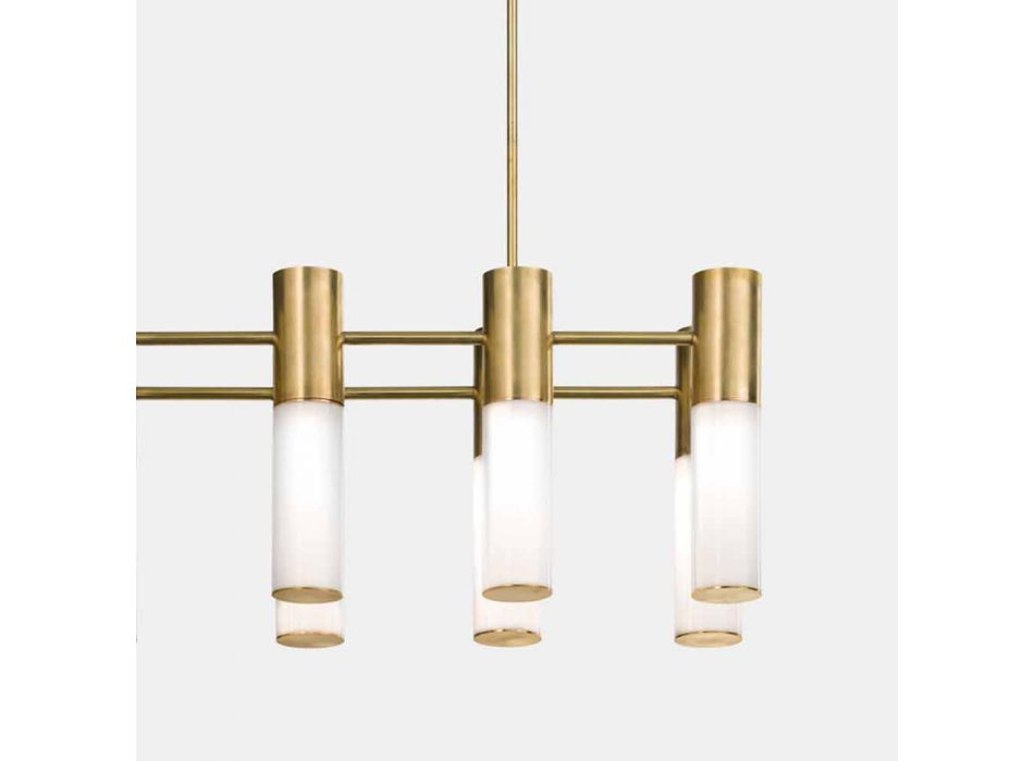 Lampă suspendată 10 lumini din alamă și sticlă Made in Italy - Etoile de Il Fanale Viadurini