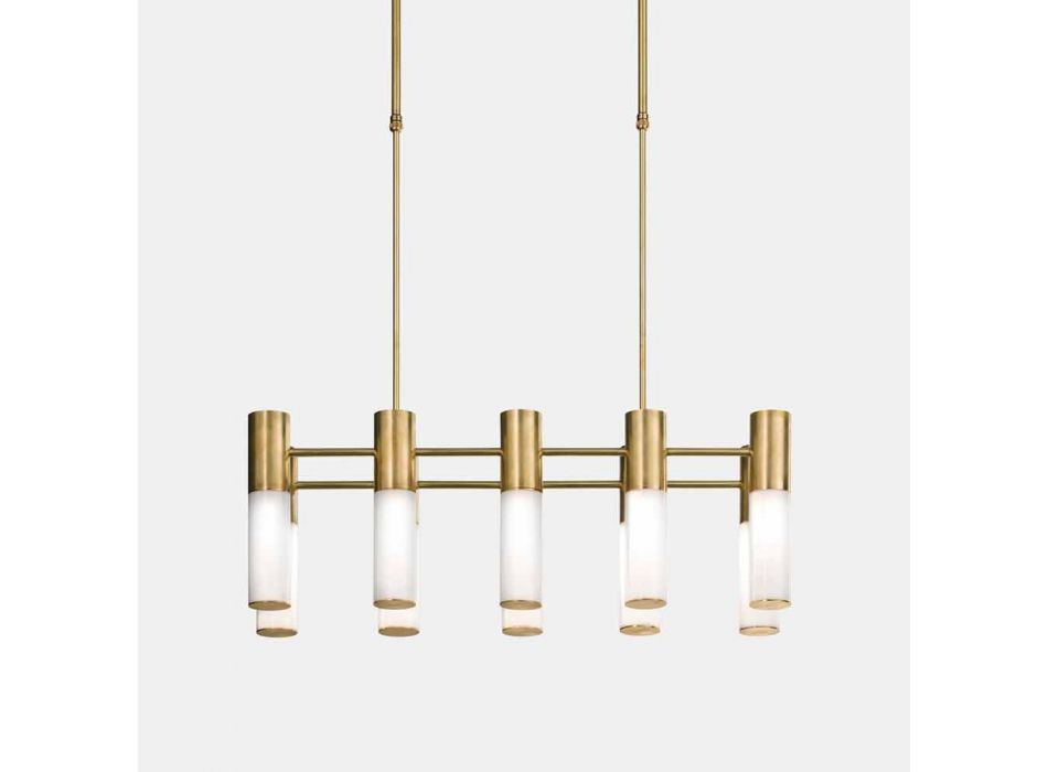 Lampă suspendată 10 lumini din alamă și sticlă Made in Italy - Etoile de Il Fanale Viadurini