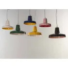 Lampă suspendată de 30 cm, din alamă și majolică toscană, Rossi Toscot Viadurini