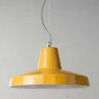 Lampă suspendată de 42 cm în alamă și majolica toscană Rossi - Toscot Viadurini