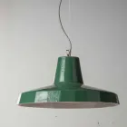 Lampă suspendată de 42 cm în alamă și majolica toscană Rossi - Toscot Viadurini