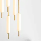 Lampă suspendată cu 1, 3 sau 6 lumini în design modern din alamă - Typha de Il Fanale Viadurini