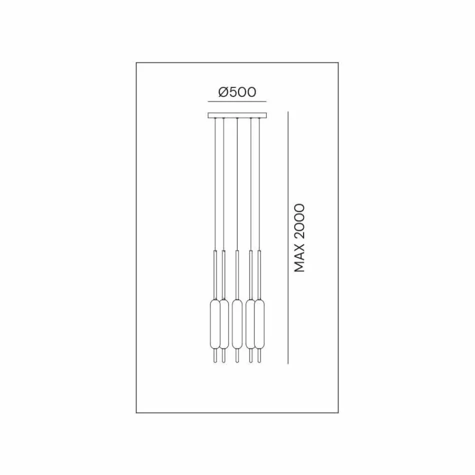 Lampă suspendată cu 1, 3 sau 6 lumini în design modern din alamă - Typha de Il Fanale Viadurini