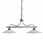 Lampa suspendata cu 2 Lumini in Ceramica Pictata Manual si Design Fier - Asti Viadurini