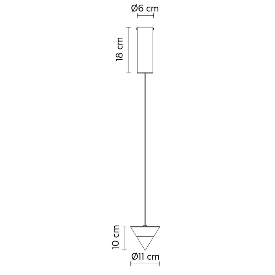 Lampă suspendată din sârmă de aluminiu neagră și con de design mare - Mercado Viadurini