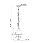 Lampă de suspendare realizată manual din fier și ceramică cu grilă - industrială Viadurini