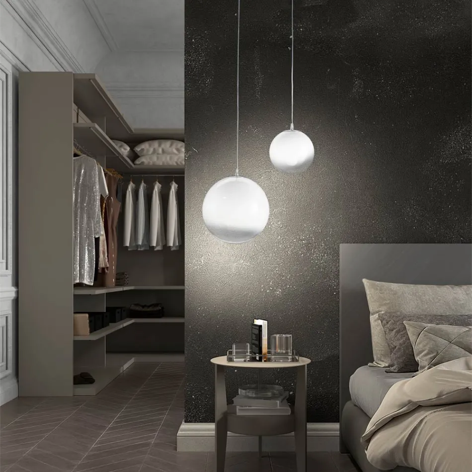 Lampă suspendată realizată manual din sticlă suflată venețiană - Nova Viadurini