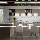 Lampă cu suspendare realizată manual din sticlă venețiană suflată - Cloe Balloton Viadurini