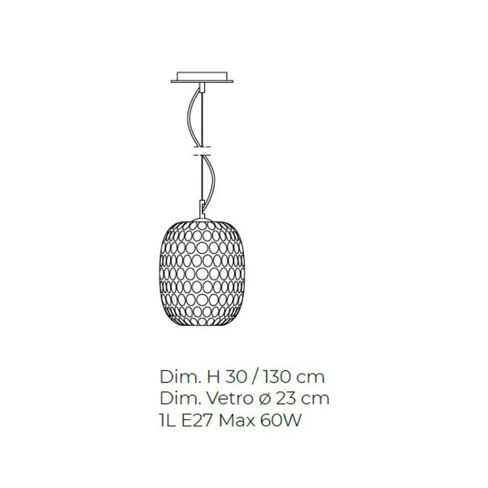 Lampă cu suspendare realizată manual din sticlă venețiană suflată - Cloe Balloton Viadurini