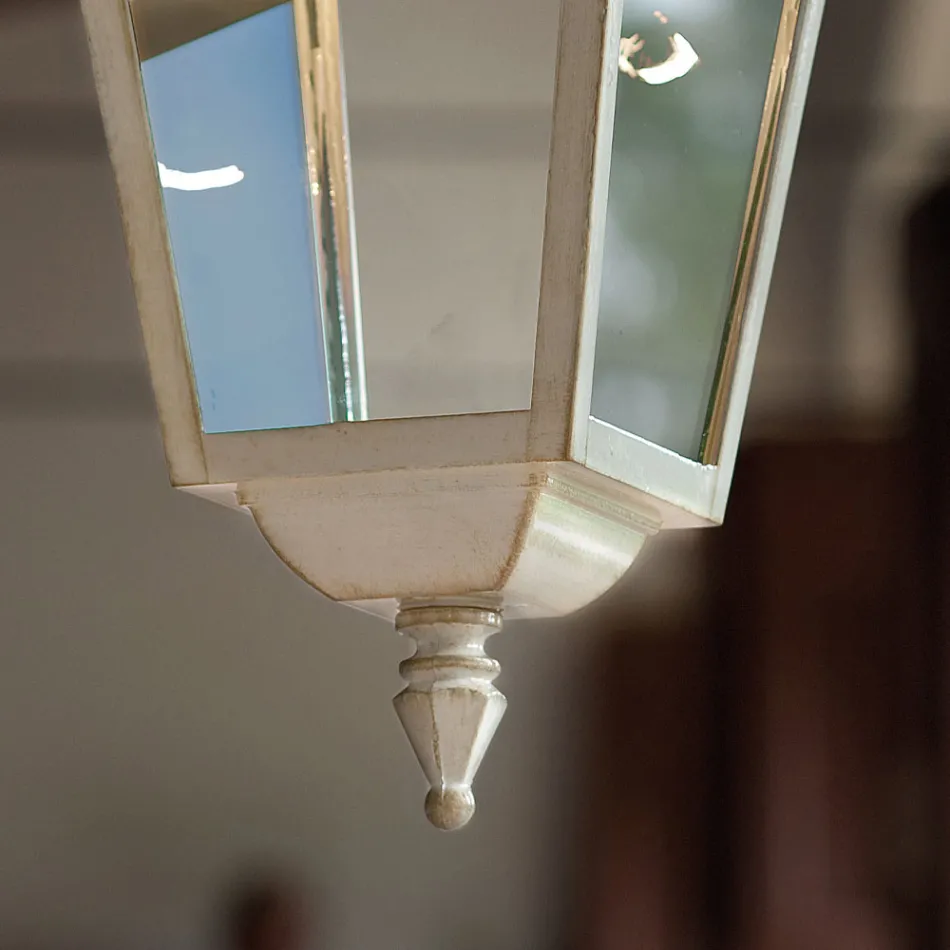 Lampa Suspendata Exterioara din Aluminiu Alb si Decorat Handmade - Gorizia Viadurini