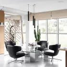 Lampa Suspendata Incastrat din Aluminiu Alb sau Negru, 2 Piese - Rebolla Viadurini