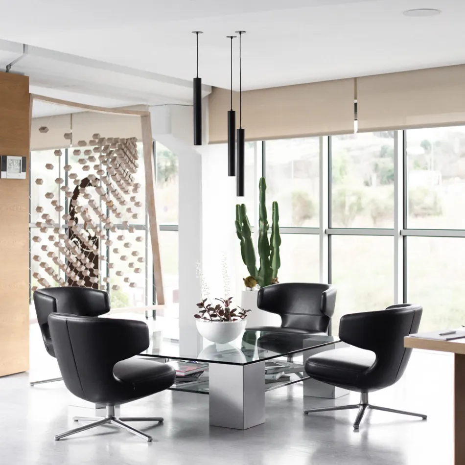 Lampa Suspendata Incastrat din Aluminiu Alb sau Negru, 2 Piese - Rebolla Viadurini