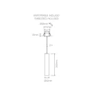 Lampa Suspendata Incastrat din Aluminiu Alb sau Negru, 2 Piese - Rebolla Viadurini