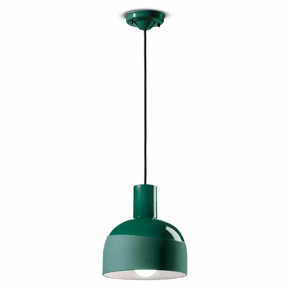 Lampa suspendată în stil retro din ceramică Made in Italy - Ferroluce Caxixi Viadurini