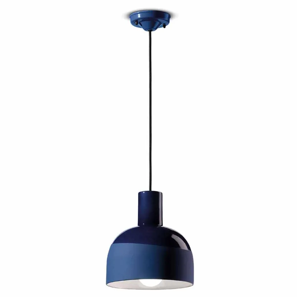 Lampa suspendată în stil retro din ceramică Made in Italy - Ferroluce Caxixi Viadurini