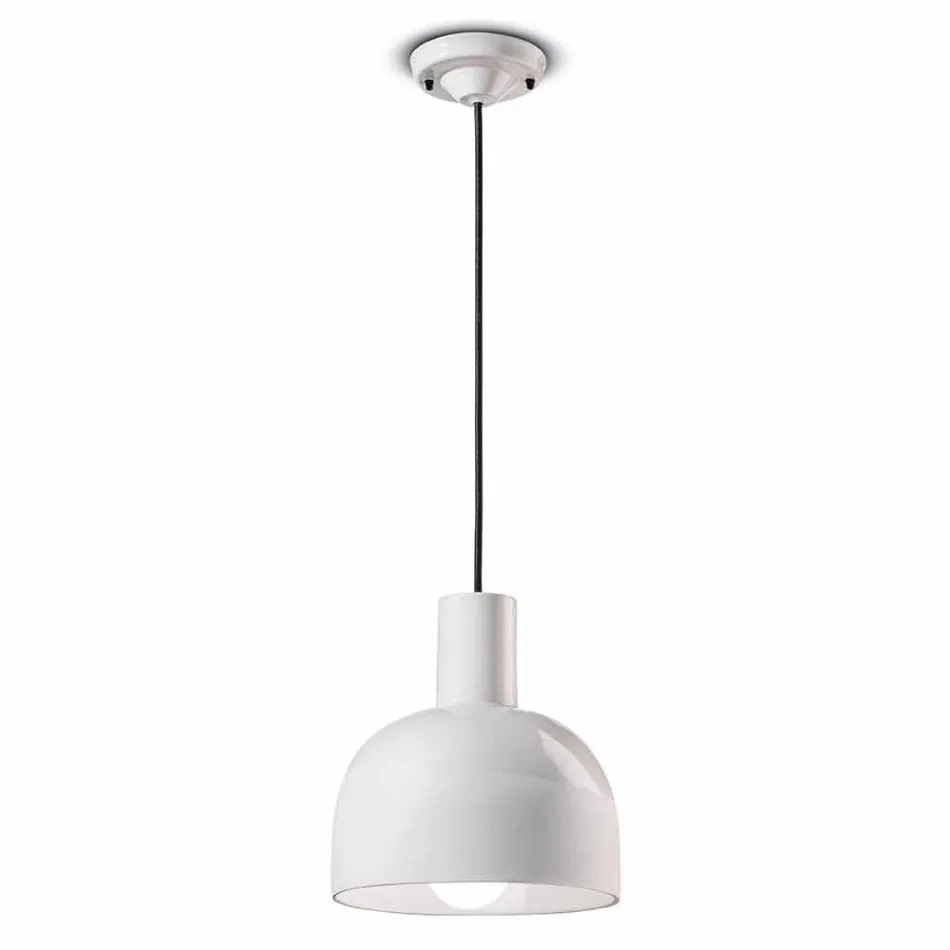 Lampa suspendată în stil retro din ceramică Made in Italy - Ferroluce Caxixi Viadurini