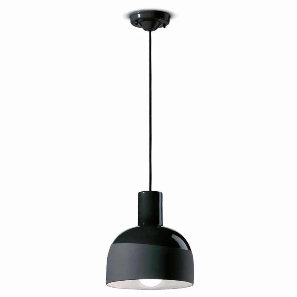 Lampa suspendată în stil retro din ceramică Made in Italy - Ferroluce Caxixi Viadurini