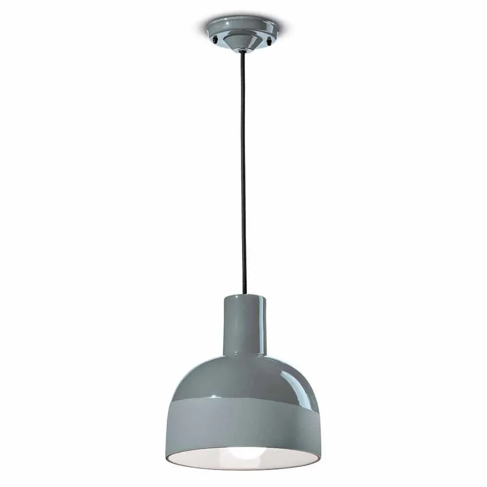 Lampa suspendată în stil retro din ceramică Made in Italy - Ferroluce Caxixi Viadurini
