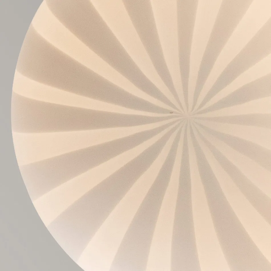 Lampă suspendată cu design alungit din sticlă albă filigrană - rulotă Viadurini