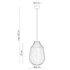 Lampă suspendată cu design alungit din sticlă albă filigrană - rulotă Viadurini