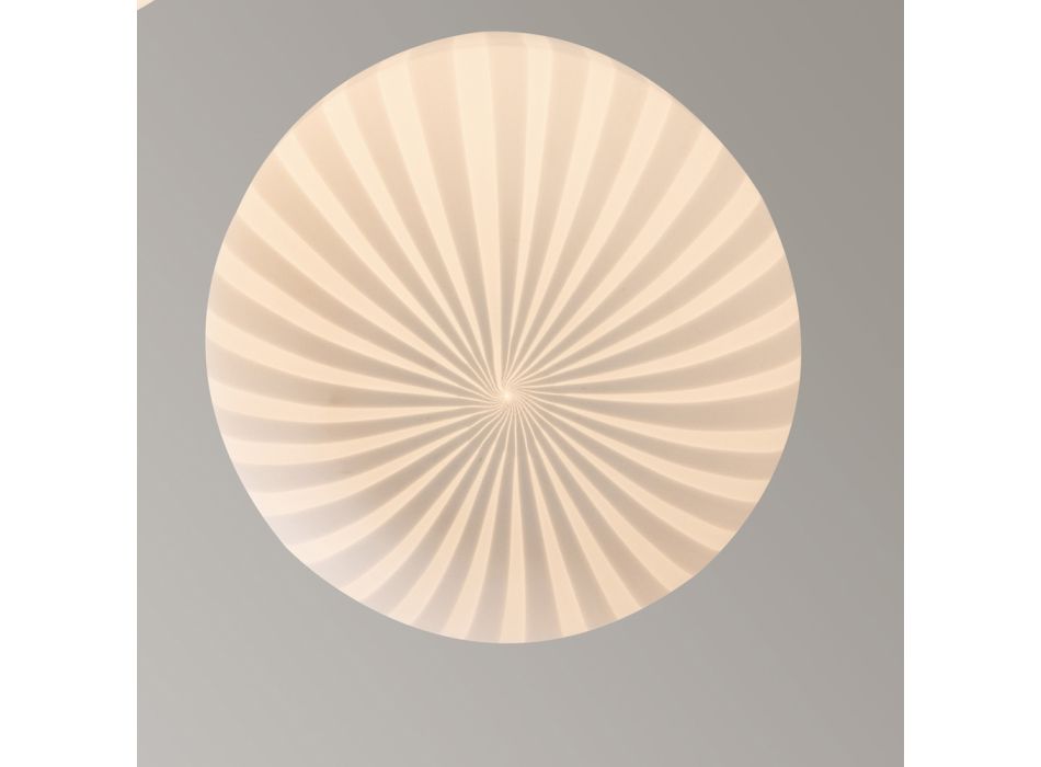 Lampă de suspendare cu design rotund din sticlă albă filigrană - rulotă Viadurini