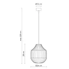 Lampă de suspendare cu design rotund din sticlă albă filigrană - rulotă Viadurini