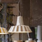 Lampa suspendată de design în dungi ceramice - Budin Viadurini