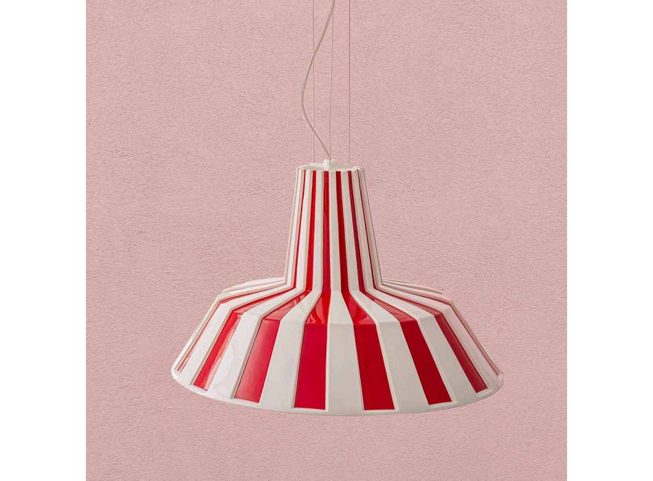 Lampa suspendată de design în dungi ceramice - Budin Viadurini