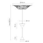 Lampa suspendata de design din ipsos alb si aluminiu negru 2 conuri - Tesera Viadurini